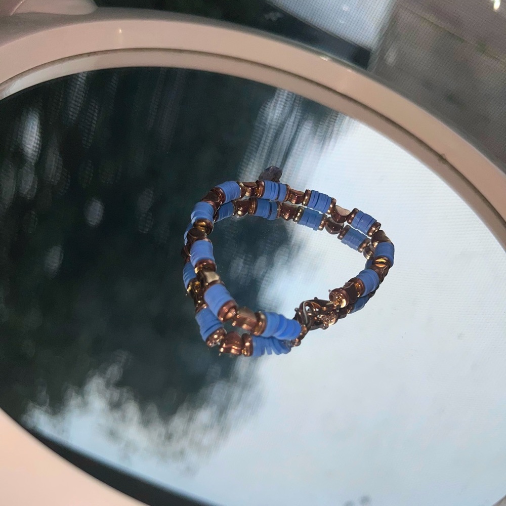 COPY - Aesthetic rock blue and gold bracelet